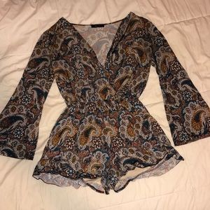Honey punch paisley patterned romper